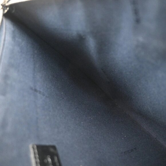 FENDI Logo Bugs Monster Clutch Hand Bag Leather Navy Blue SHW Italy 67KA952 - Picture 15 of 15